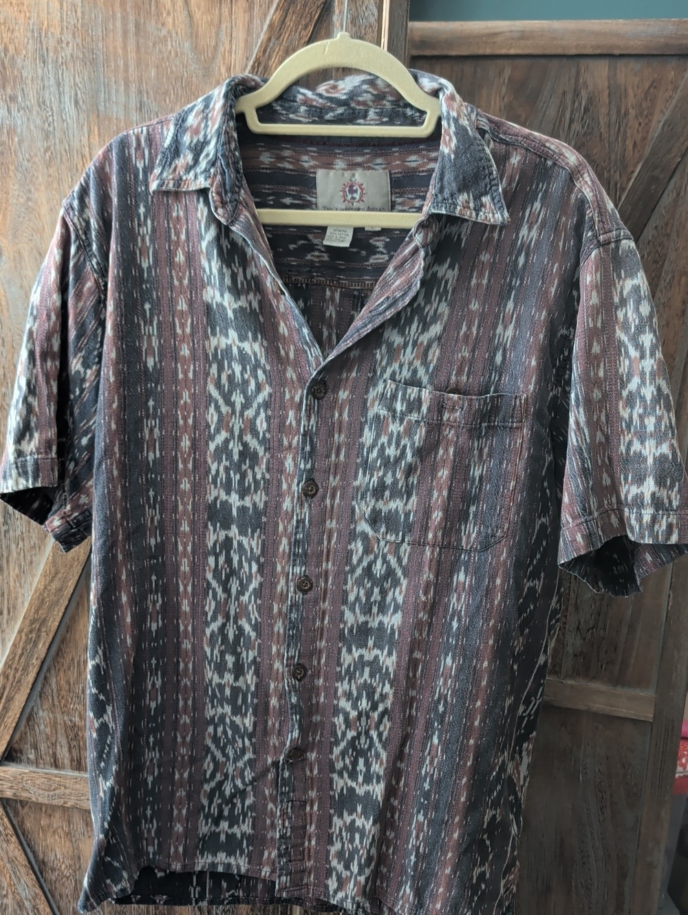 The Territory Ahead Brown and Gray Patterned Short-Sleeve Button-Down Shirt